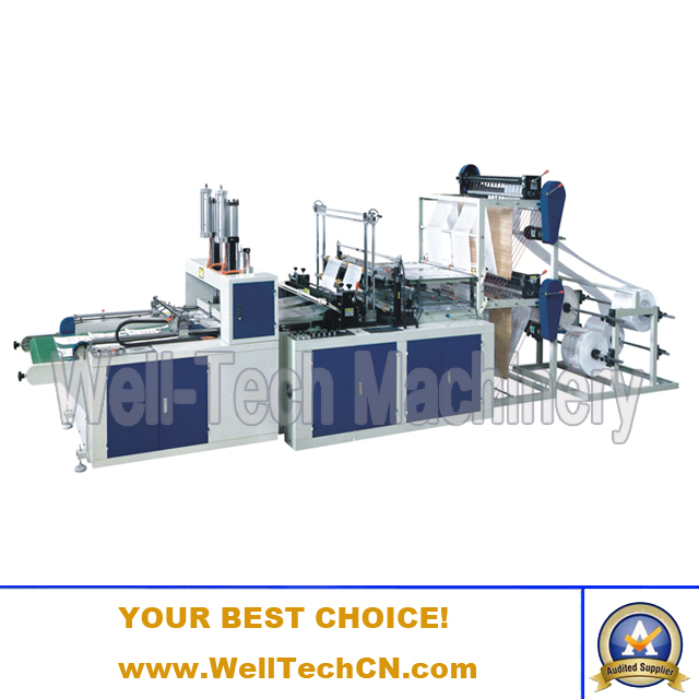 WTLQ-D800, 900, 1000 Automatic Double-layer Four-lines Bag Making Machine (with Punching Machine)