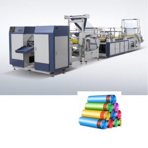 automatic draw tape biodegradable rolling garbage bag (coreless) making machine