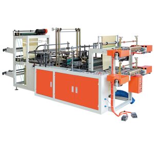 computer control high speed vest & flat opening rolling bag making machine (double layer)