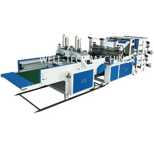 four lines high speed cold cutting bottom sealing plastic bag making machine