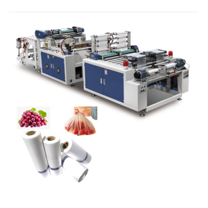 high speed double lines food bag on roll making machine (with paper core)